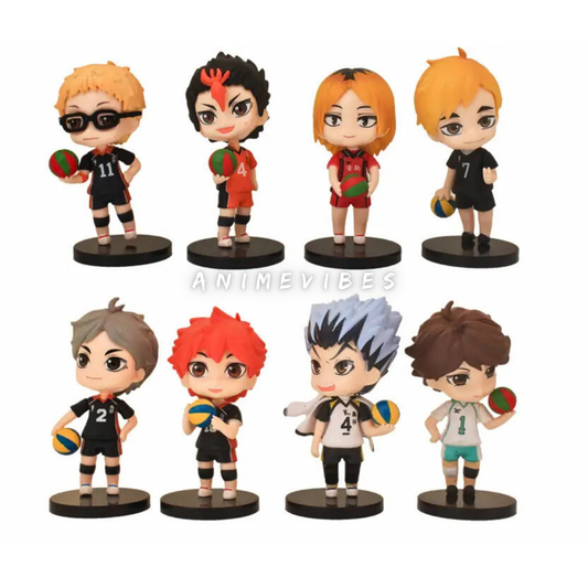 Haikyuu!! Set of 8 Action Figures | 10 cm Each | Bring the Court to Your Shelf ππ₯