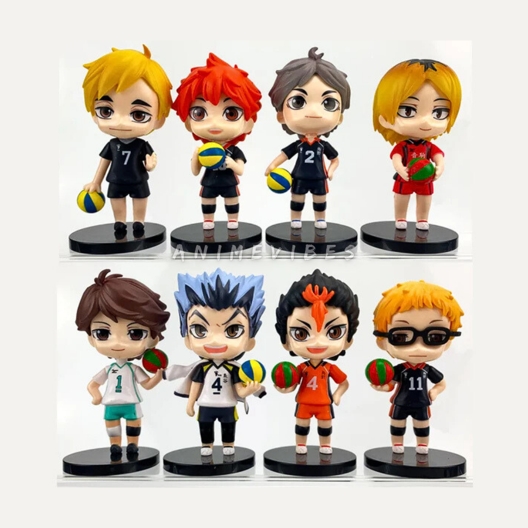 Haikyuu!! Set of 8 Action Figures | 10 cm Each | Bring the Court to Your Shelf ππ₯