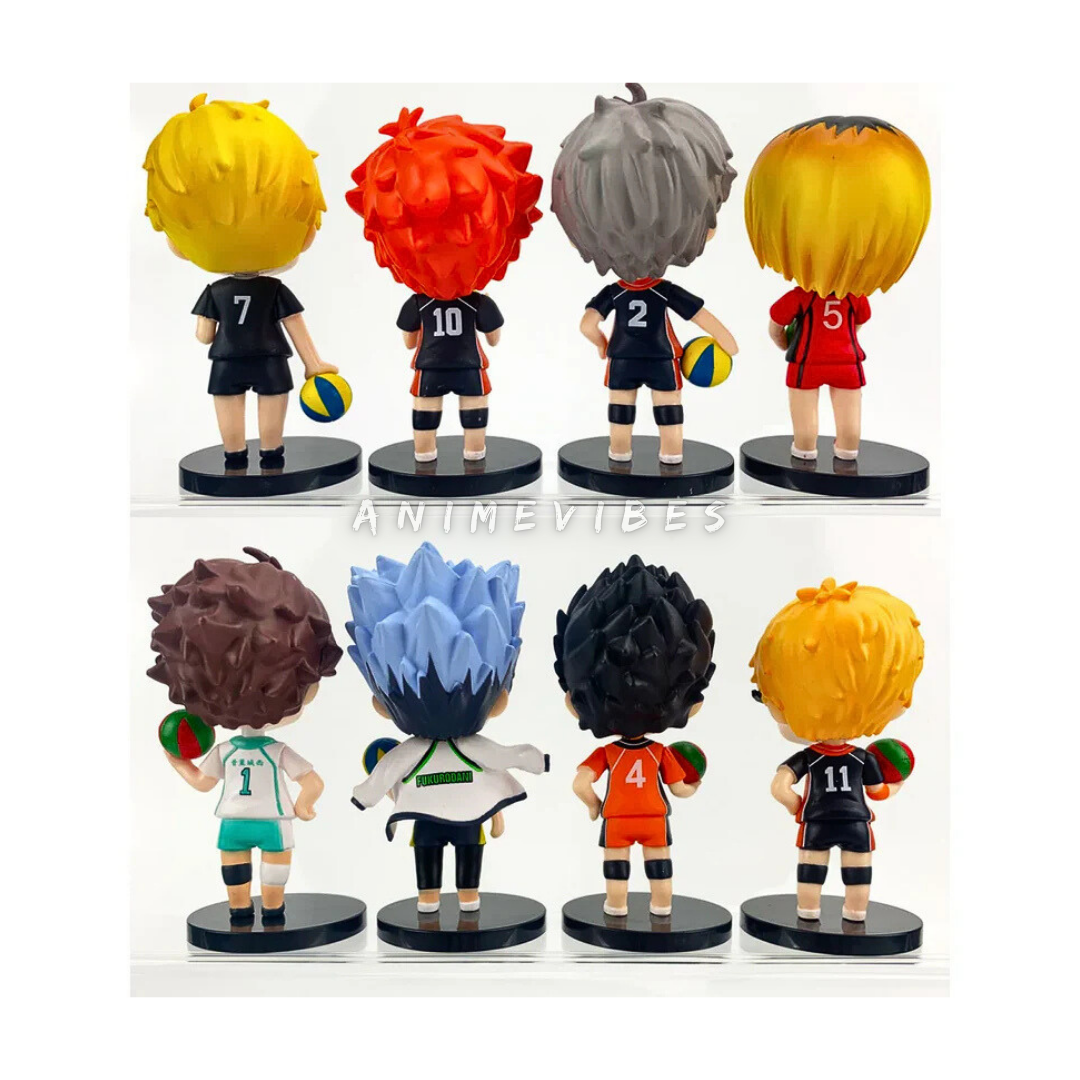 Haikyuu!! Set of 8 Action Figures | 10 cm Each | Bring the Court to Your Shelf ππ₯