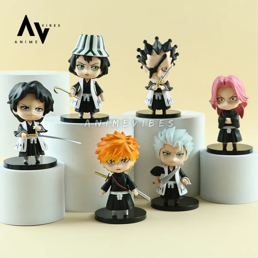 Bleach Action Figures Set of 6 | 10 cm Each | Soul Reapers Assembled ⚔️
