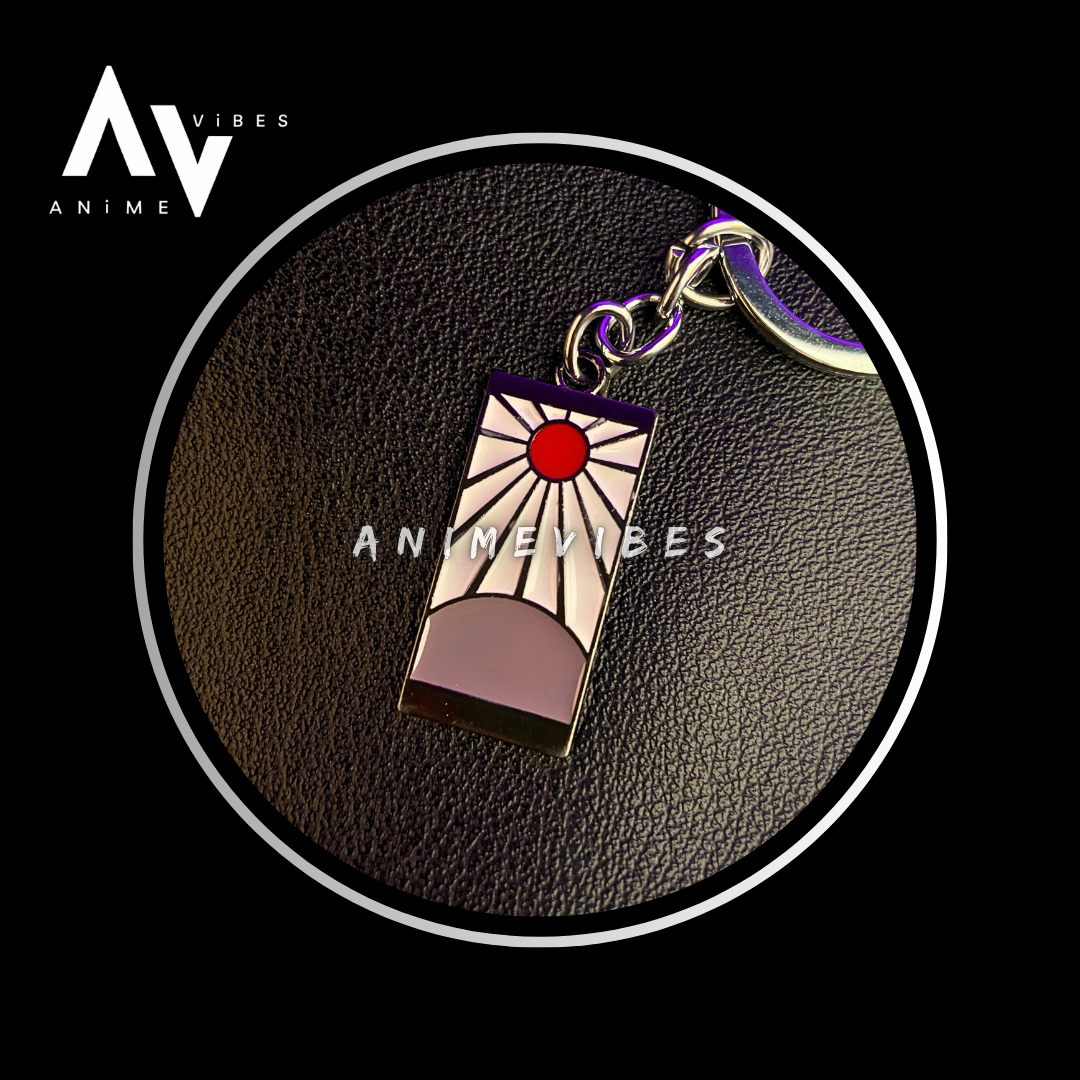 Tanjiro Hanafuda Earrings Metal Keychain | A Symbol of Resolve