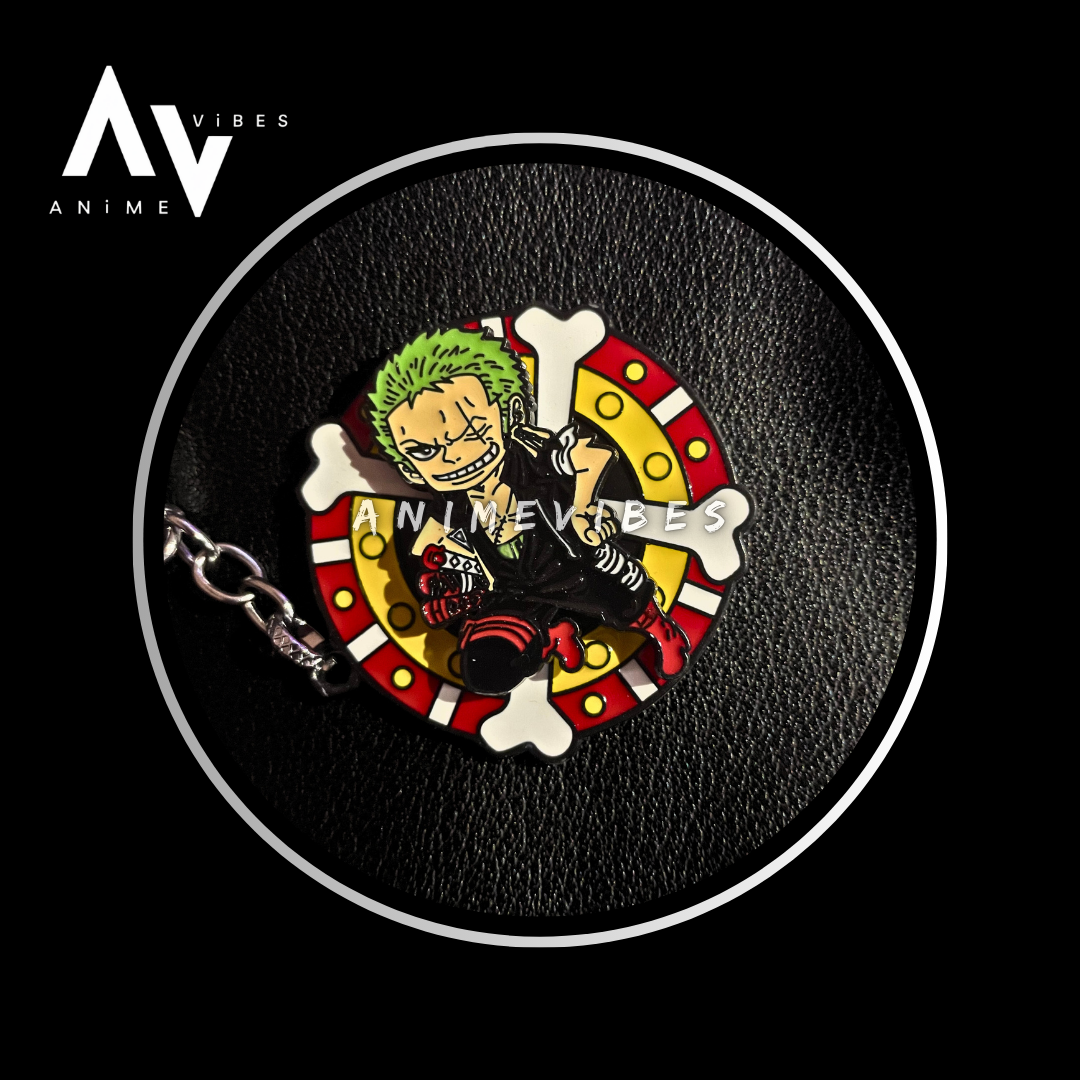 Zoro Rotating Metal Keychain – Wield the Swordsman's Spirit