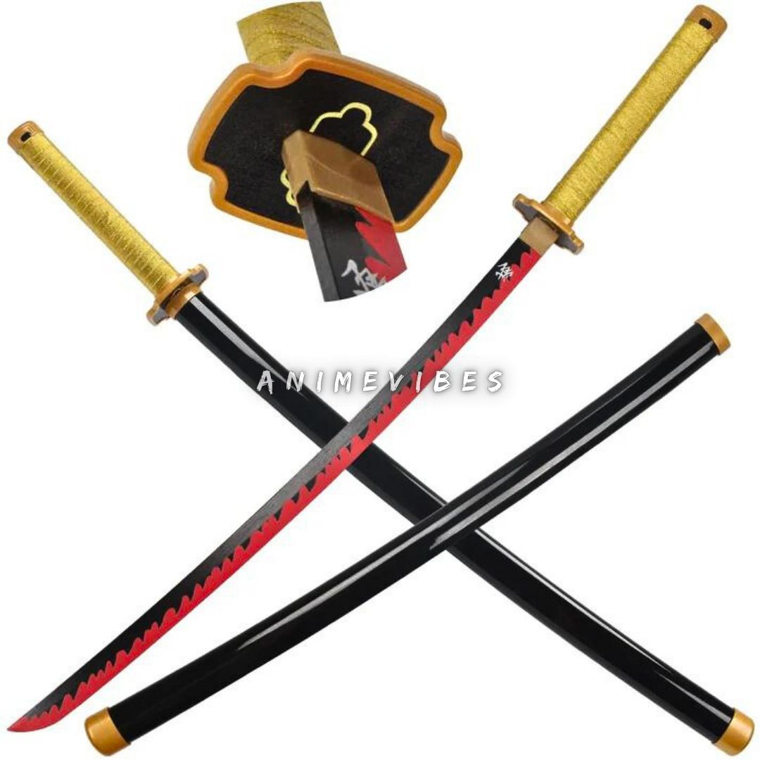 Tsugikuni Yoriichi Nichirin Wooden Blade Katana for Cosplay | 104 Cms | Legacy of the Sun