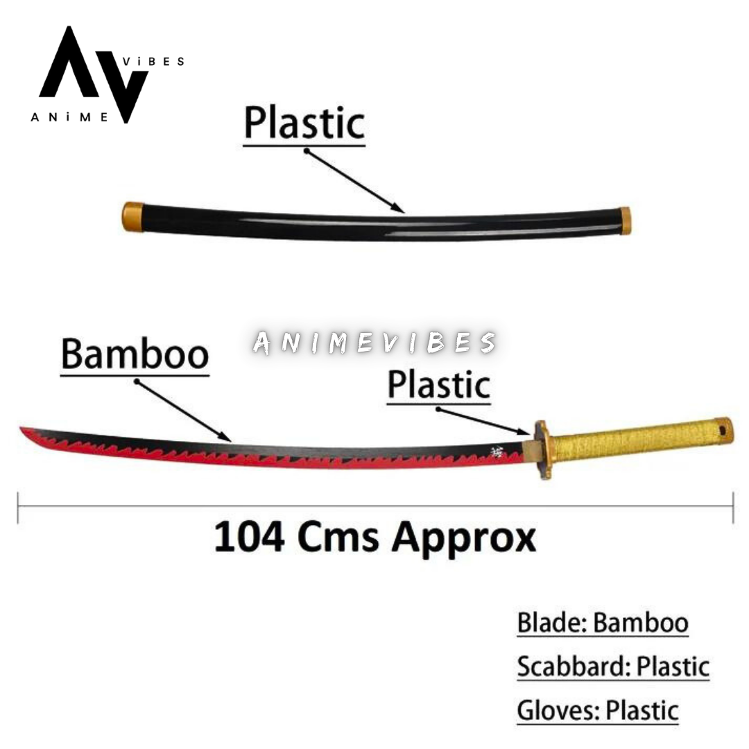 Tsugikuni Yoriichi Nichirin Wooden Blade Katana for Cosplay | 104 Cms | Legacy of the Sun