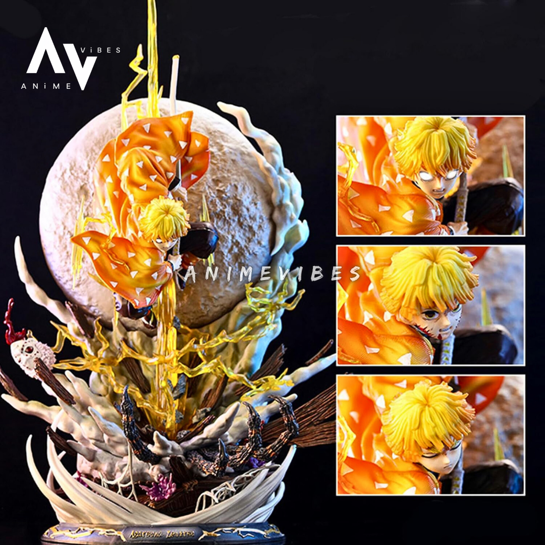 Zenitsu Agatsuma Action Figure | Thunder Breathing Fury | Lights & Interchangeable Heads | 51 cm