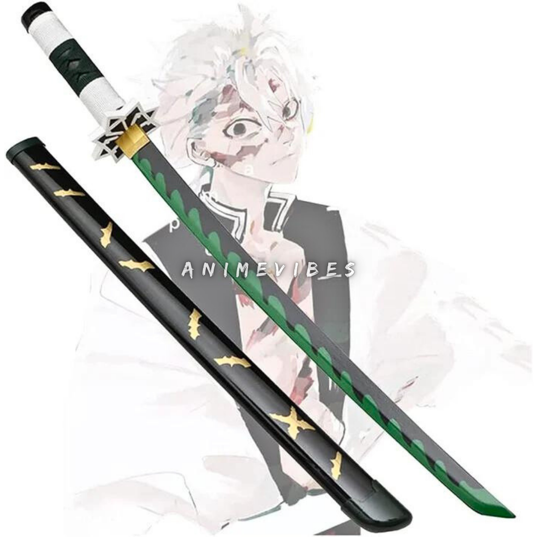Sanemi Shinazugawa Cosplay Life Size Wooden Katana | 104 cm | Wind's Fury