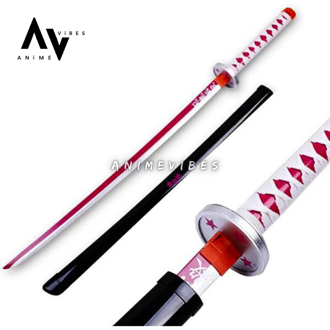 Demon Slayer Kanao Tsuyuri Cosplay Wooden Sword Nichirin Life-Size Replica | 104 cm Elegance of the Flower Breathing