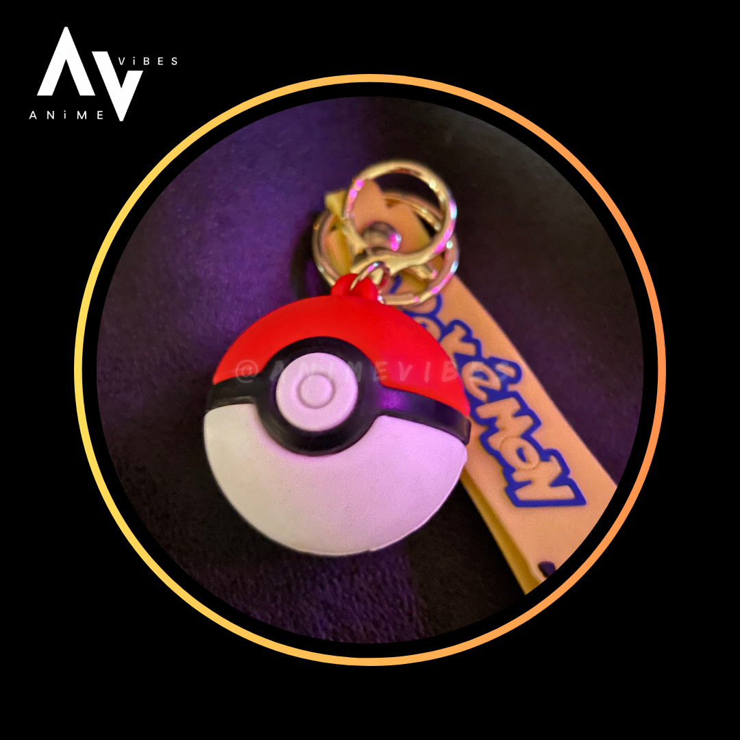 Pokeball rubber keychain