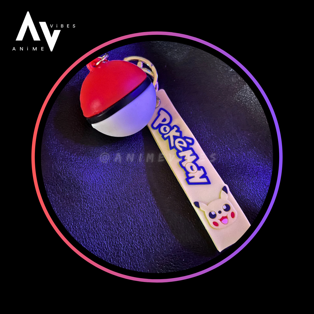 Pokeball rubber keychain