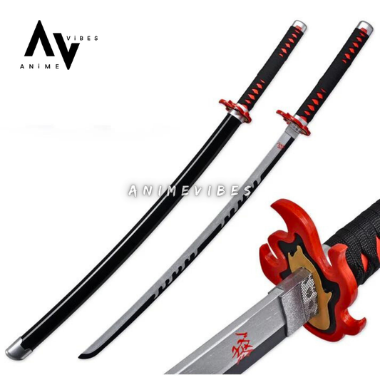 Tanjiro Kamado Nichirin Flame Wooden Blade Katana for Cosplay | 104 Cms Heart of the Flame