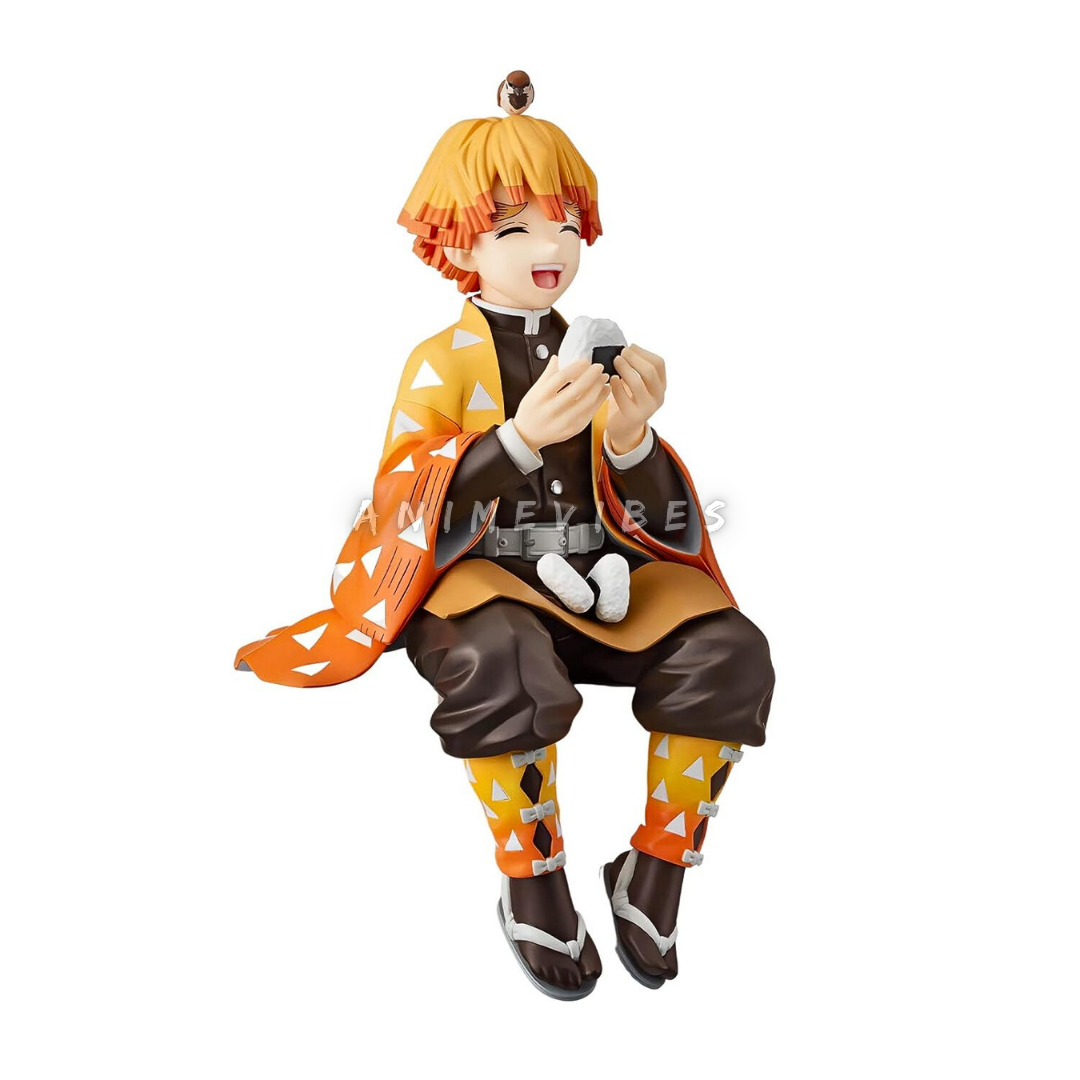 Zenitsu Eating Riceballs Action Figure | 15 cm | Lightning Meets Lunch β‘π