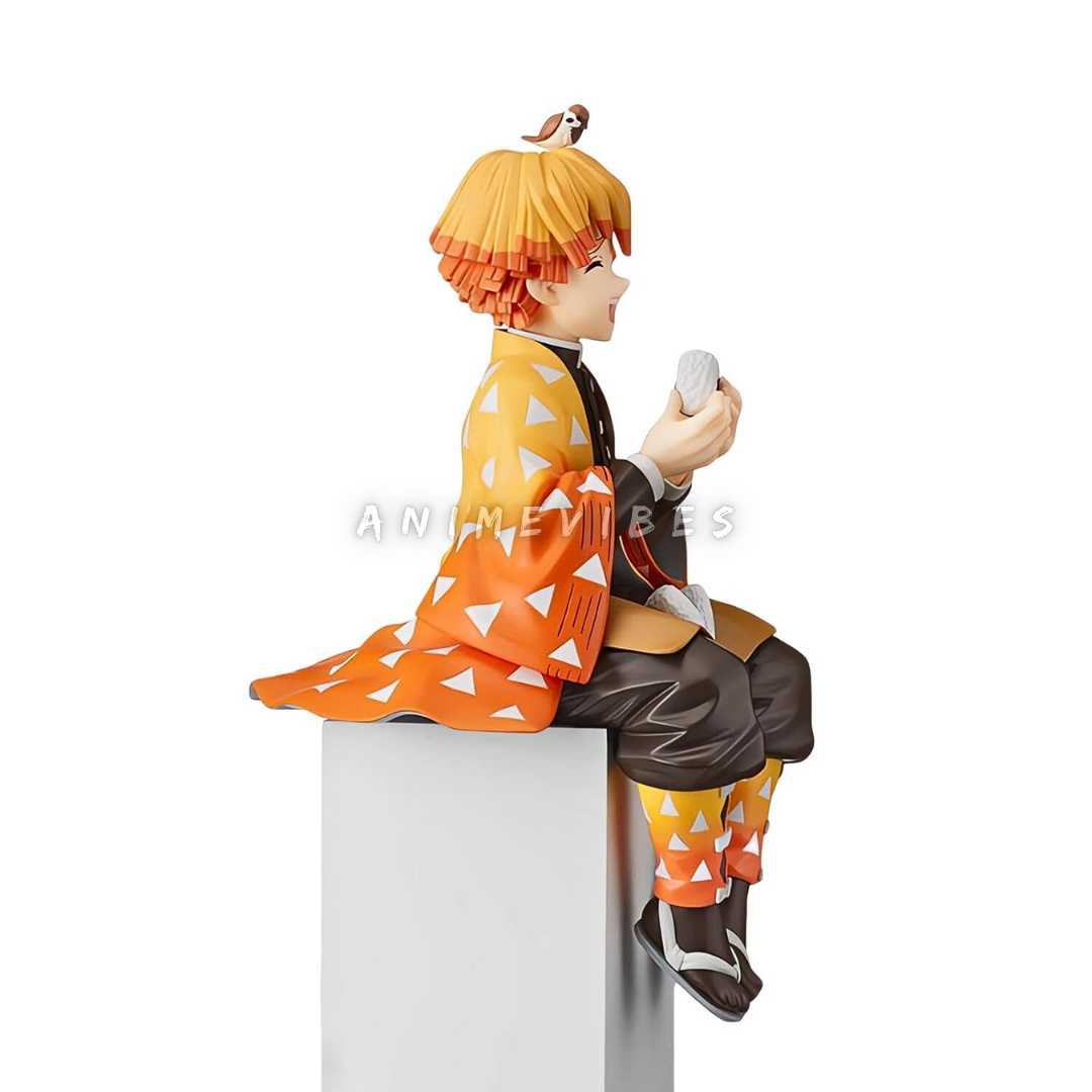 Zenitsu Eating Riceballs Action Figure | 15 cm | Lightning Meets Lunch β‘π