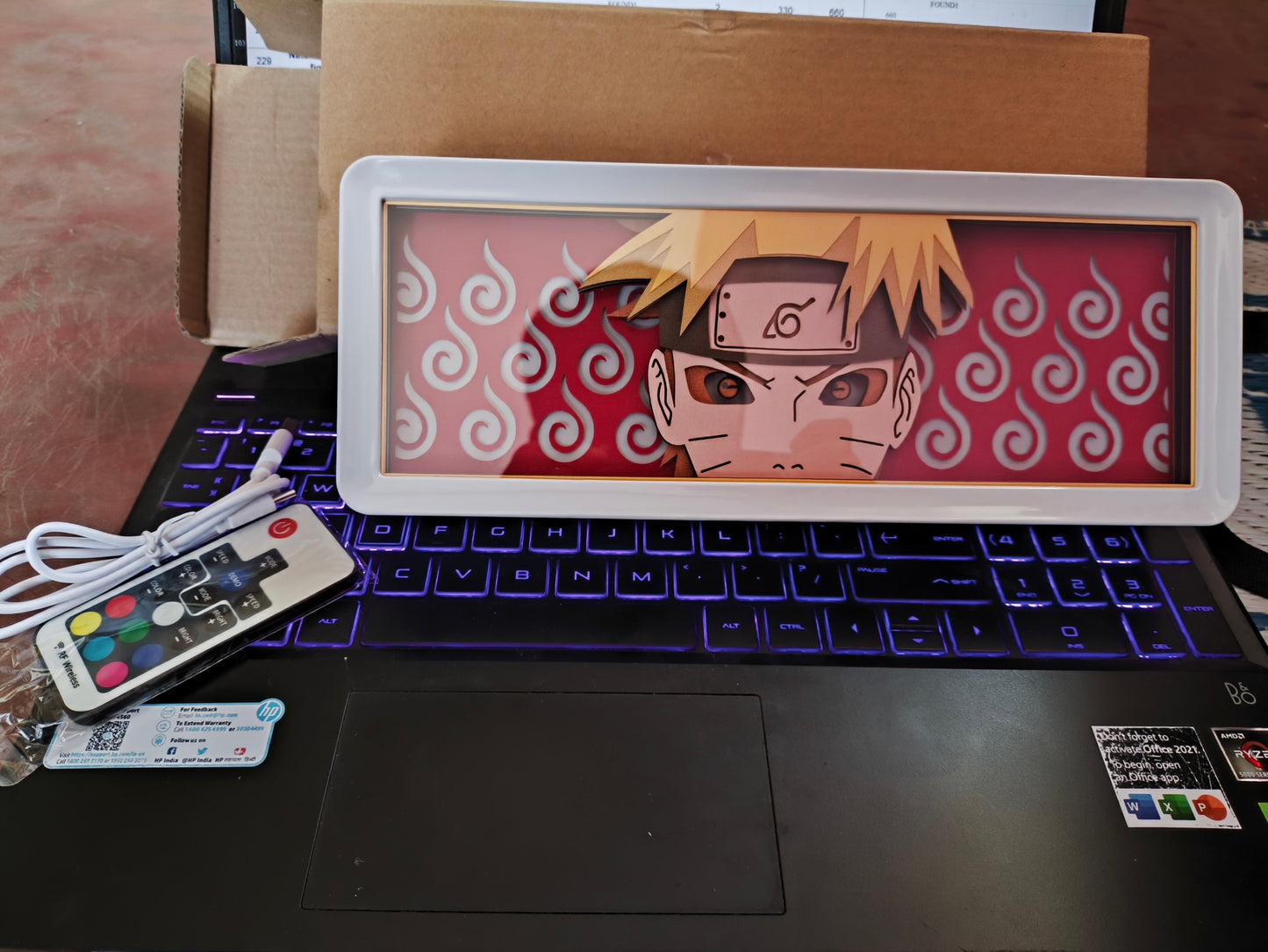 Naruto LED Light Box | Remote Controlled | USB & Battery Powered ๐๐