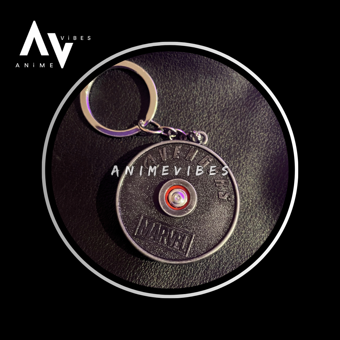Black Panther Rotating Metal Keychain | Sleek Silver Marvel Charm