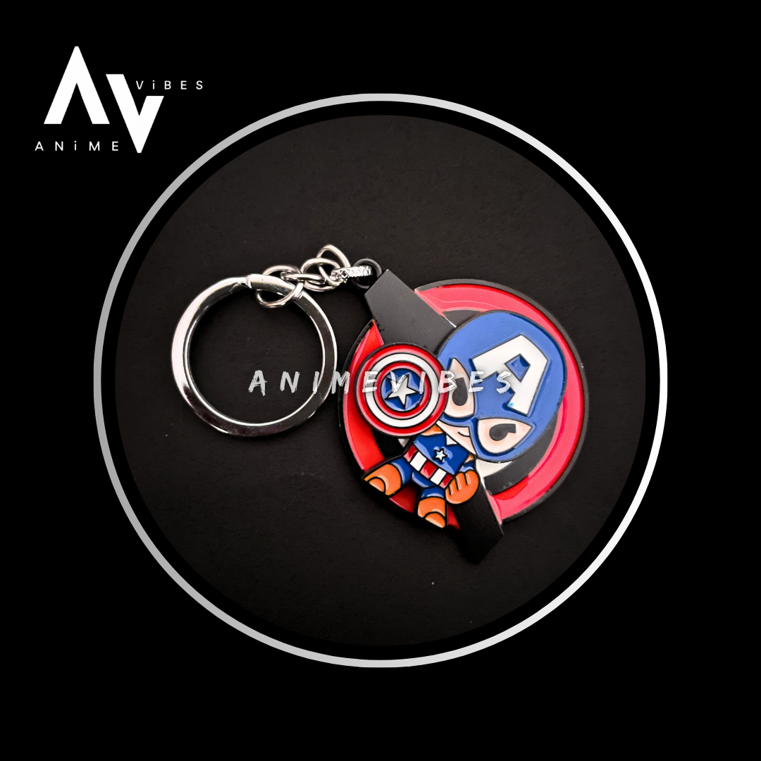 Captain America Rotating Metal Keychain – Shield of Justice