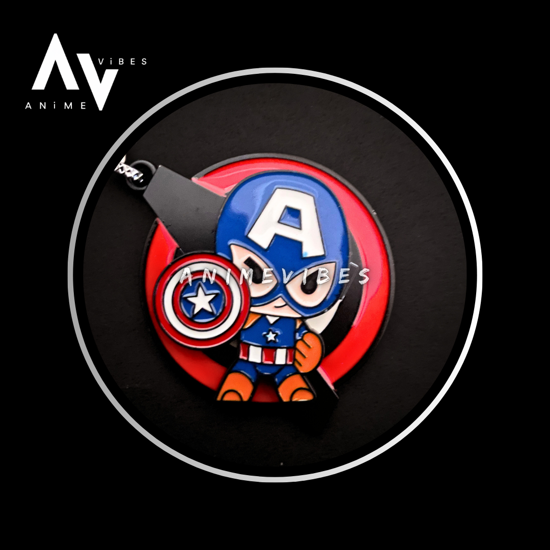 Captain America Rotating Metal Keychain – Shield of Justice