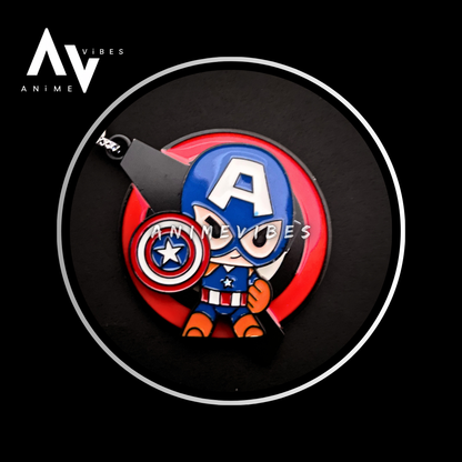 Captain America Rotating Metal Keychain – Shield of Justice