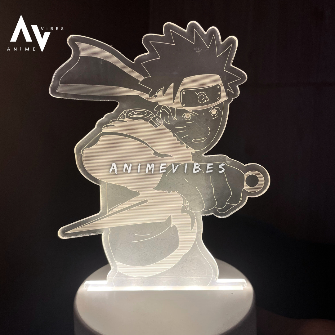 Naruto Holding Kunai - Acrylic LED Lamp | Illuminating the Way of the Ninja