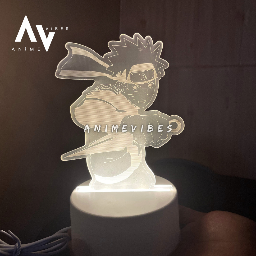 Naruto Holding Kunai - Acrylic LED Lamp | Illuminating the Way of the Ninja