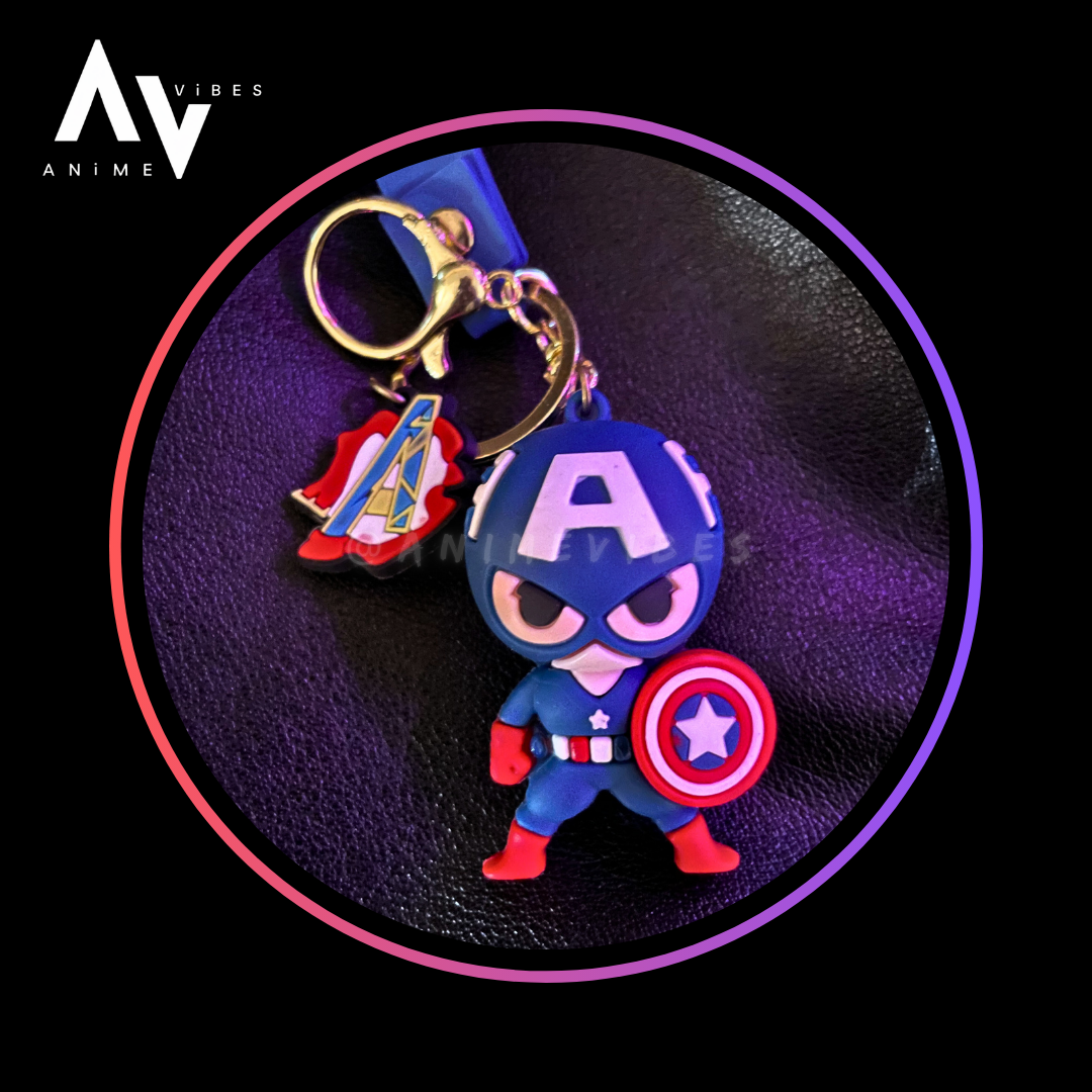 Captain America rubber keychain