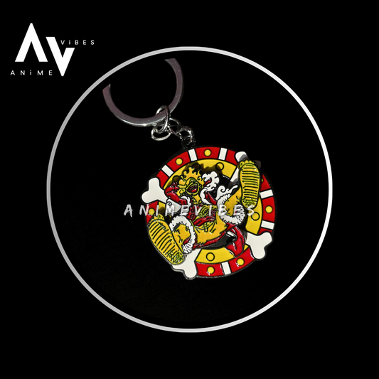Luffy Laughing Gear 5 Rotating Metal Keychain | Joy of the Pirate King