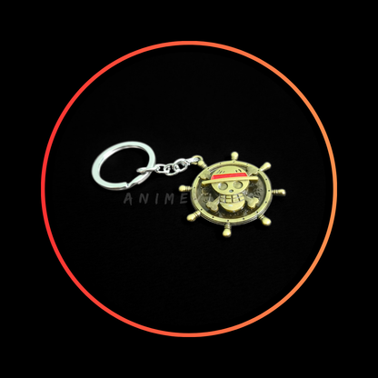 Luffy’s Pirate Emblem | Rotating Metal Keychain (Golden)