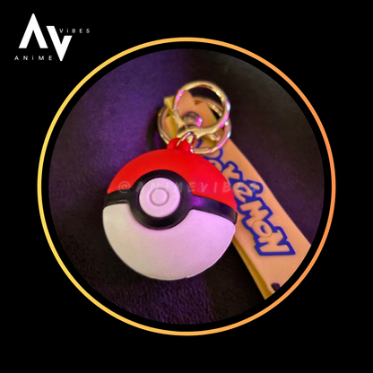 Pokeball rubber keychain