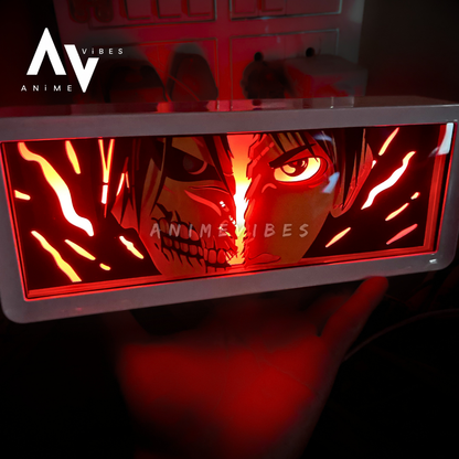Eren Yeager x Titan LED Light Box | USB & Battery Powered | Remote Control | Premium Quality ⚡🔥