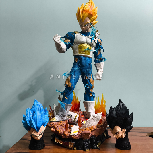 Vegeta 53cm – Premium Statue with LED Base & 3 Interchangeable Faces
