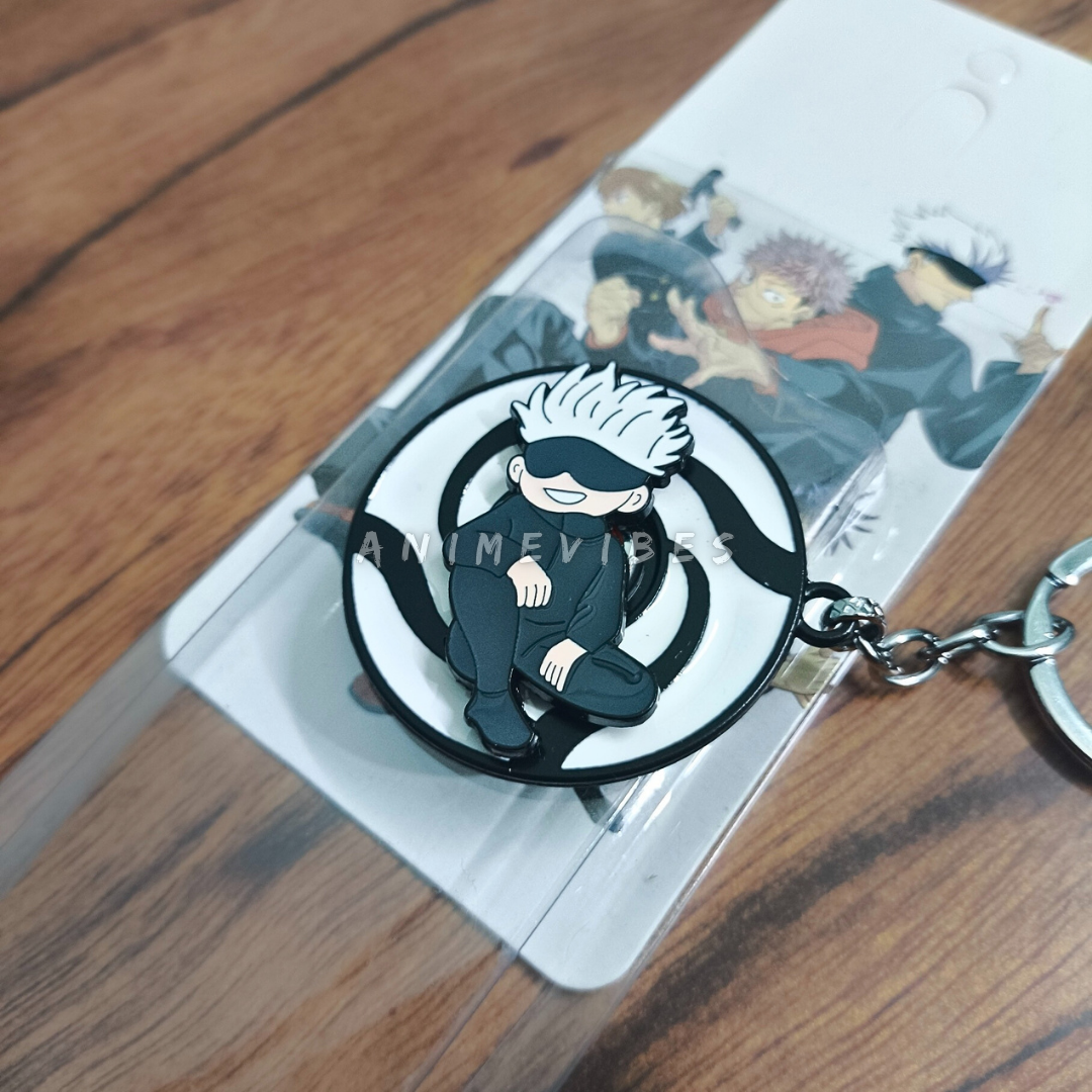 Cute Gojo Rotating Metal Alloy Shiny Keychain