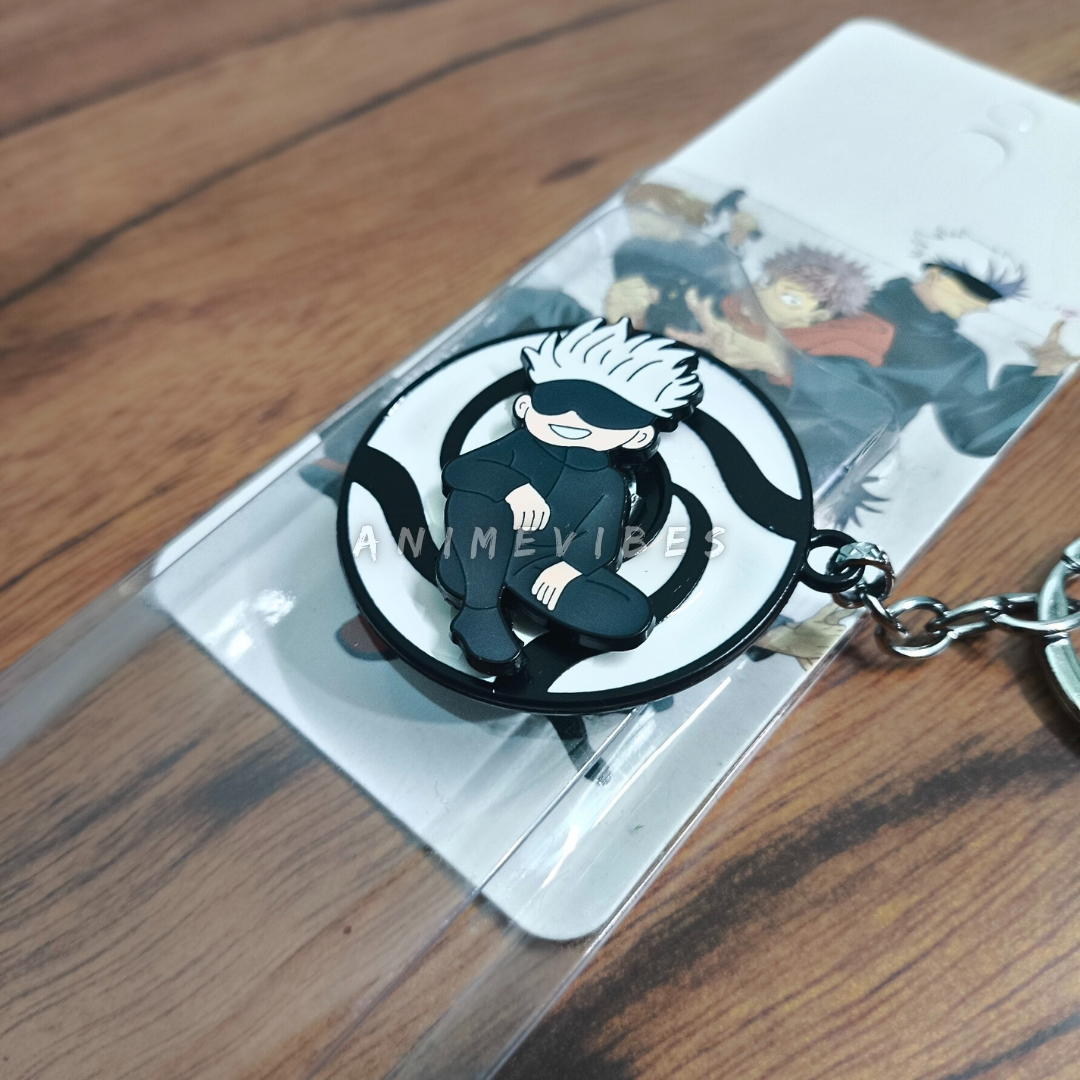 Cute Gojo Rotating Metal Alloy Shiny Keychain