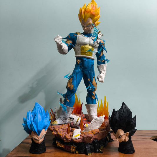 Vegeta 53cm – Premium Statue with LED Base & 3 Interchangeable Faces