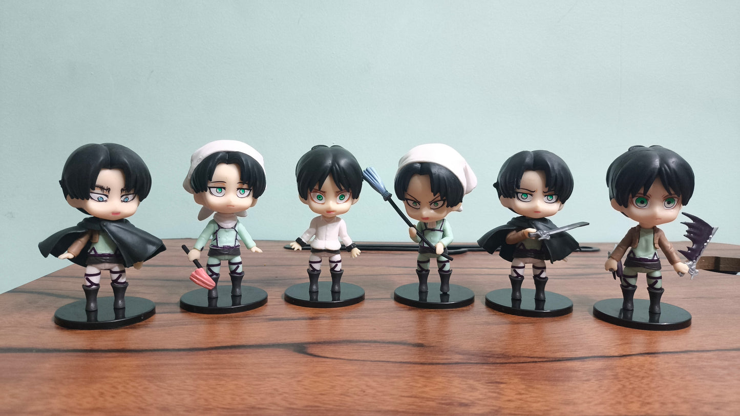 Levi Set of 6 Chibi PVC Figures – 10cm