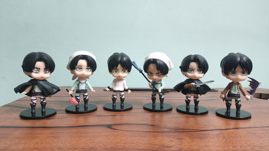 Levi Set of 6 Chibi PVC Figures – 10cm