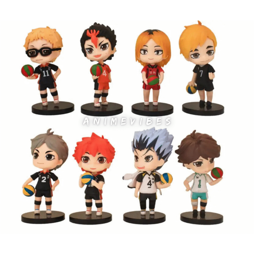 Haikyuu!! Set of 8 Action Figures | 10 cm Each | Bring the Court to Your Shelf 🏐🔥