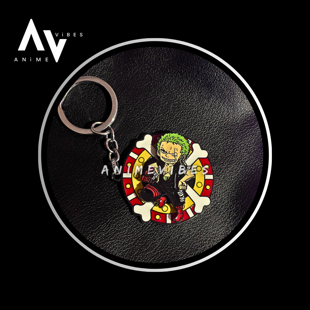 Zoro Rotating Metal Keychain – Wield the Swordsman's Spirit