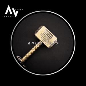 Thor Hammer Metal Keychain – Golden Mjölnir Edition