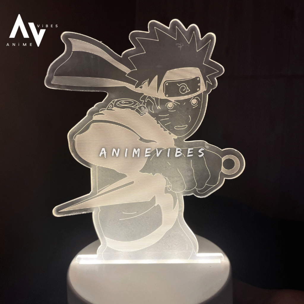 Naruto Holding Kunai - Acrylic LED Lamp | Illuminating the Way of the Ninja