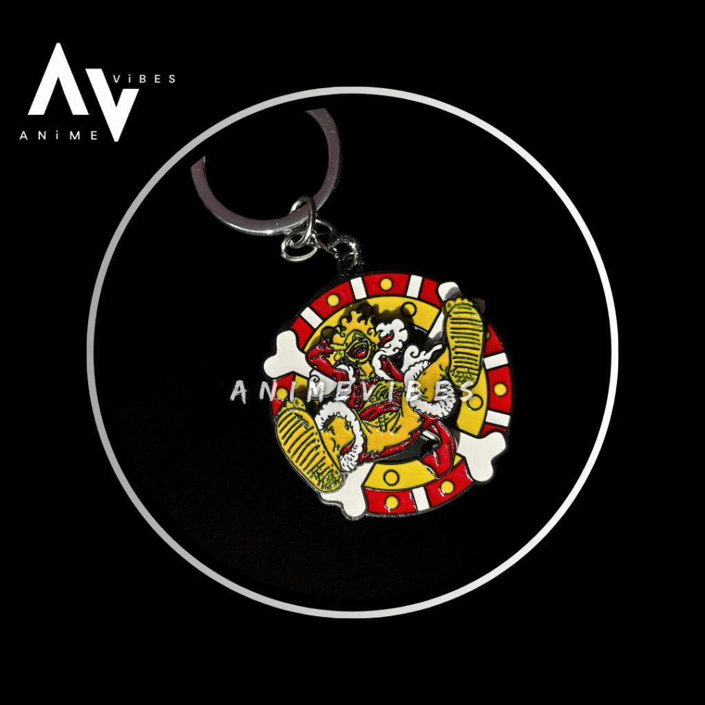 Luffy Laughing Gear 5 Rotating Metal Keychain | Joy of the Pirate King