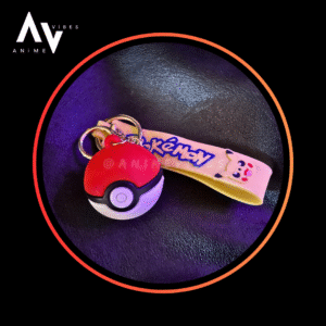 Pokeball rubber keychain