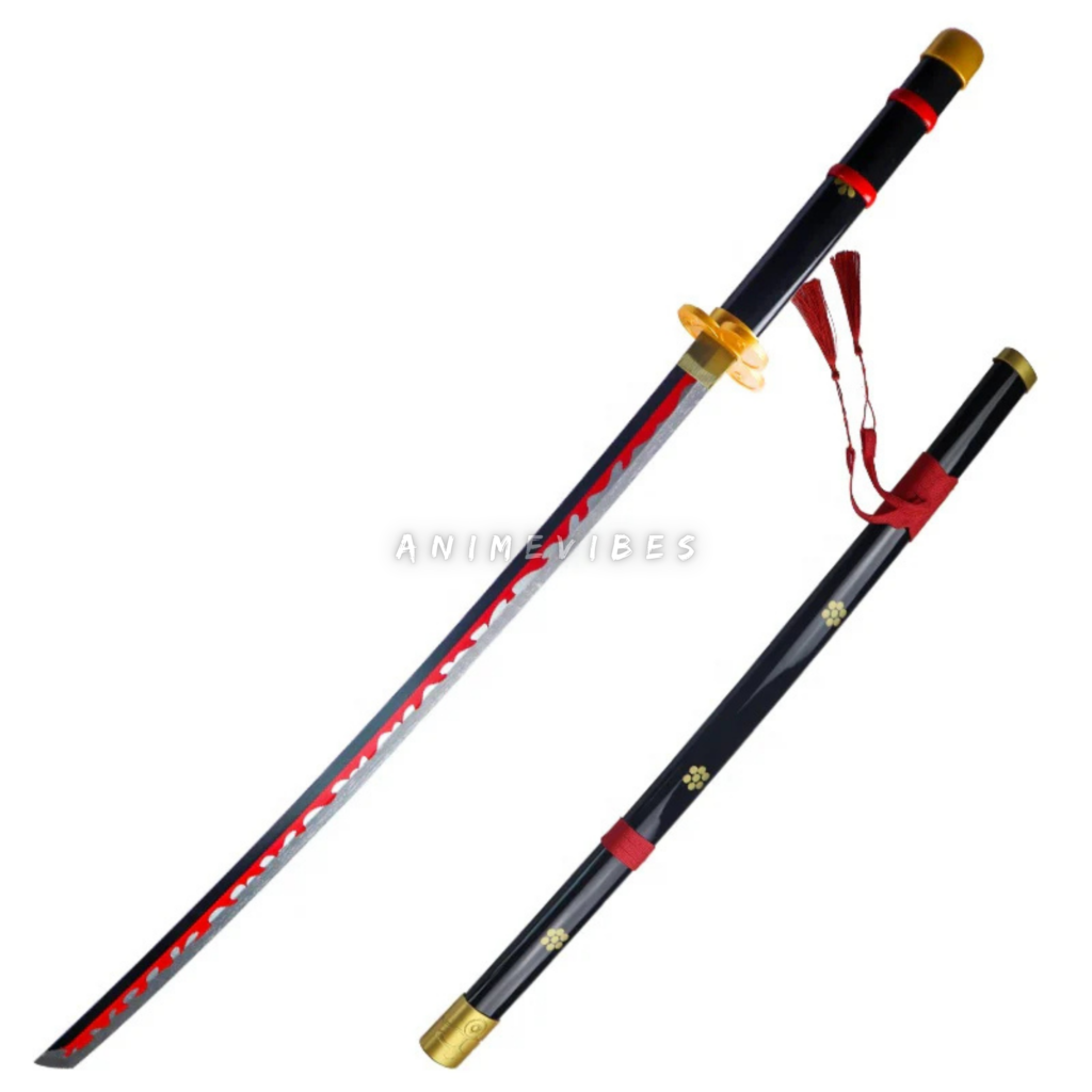 Enma Black 104cm Wooden Katana – “Demon Blade Cosplay Prop”