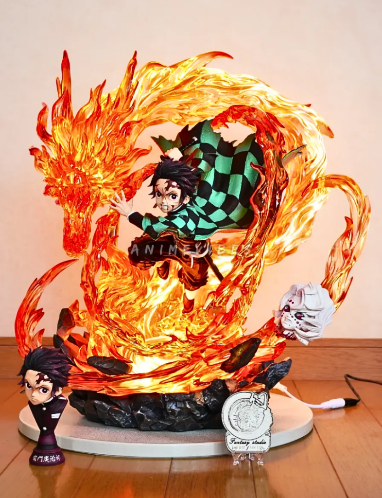 Tanjiro Kamado Hinokami Kagura 33cm Premium LED Figure - Dual Heads
